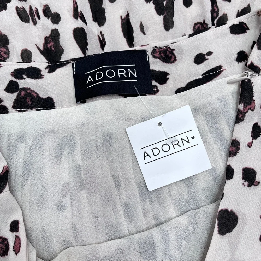 Adorn Polka-Dot Pleated Midi Skirt NWT